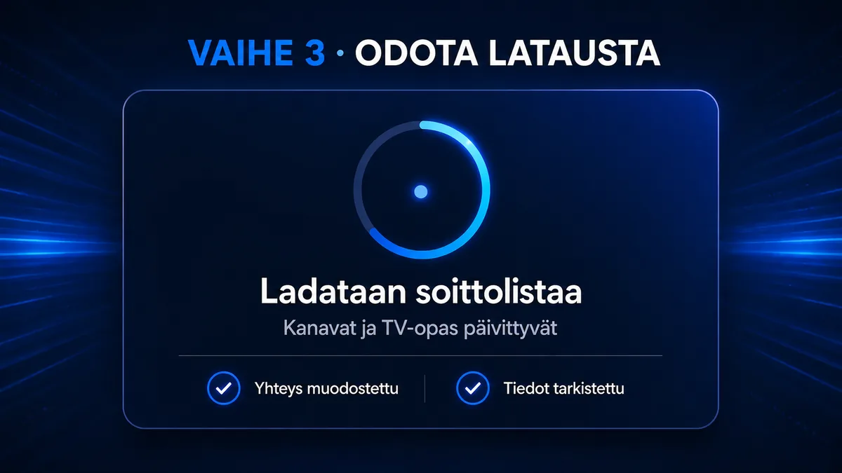 IPTV Smarters Pro ohjeet vaihe 3 – odota listan latautumista