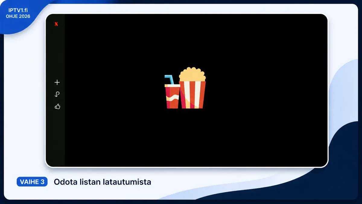 IPTVX ohjeet vaihe 3 – odota listan latautumista